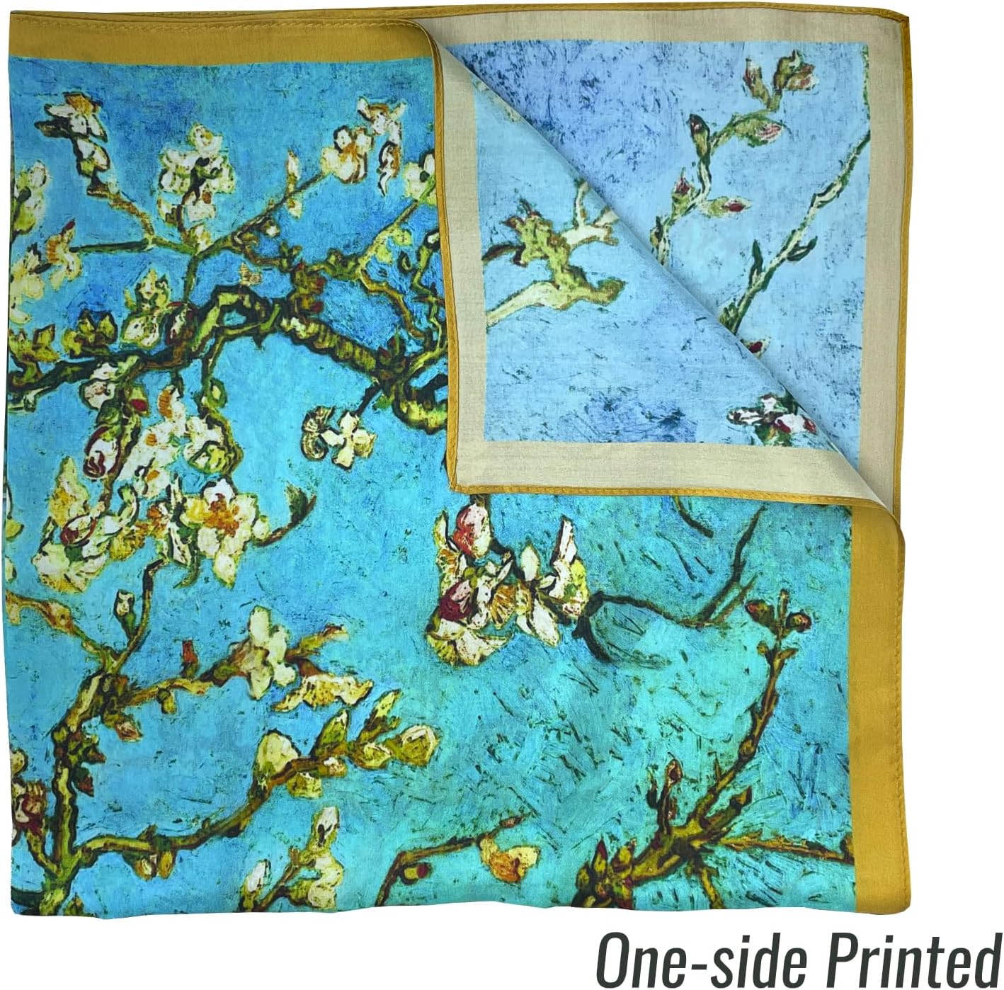 100% Mulberry Silk Scarf Women's Fashion Scarves Square and Long Bandana Shawls and Wraps Artist Collection Gift - Image 4