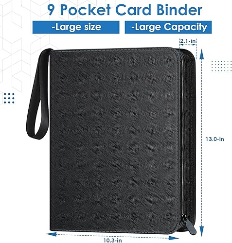 Miniatura 2 de Carpeta de 900 bolsillos para tarjetas intercambiables, tarjetero de béisbol de poliuretano premium con mangas, protectores de tarjetas de béisbol