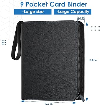 900 Pockets Trading Card Binder, 9 Pocket Card Sleeves with 3-Ring Binders, Card Holder Album, Double Sided Pocket Collection Binder, Card Albums for MTG, TCG, Sports, Game Cards