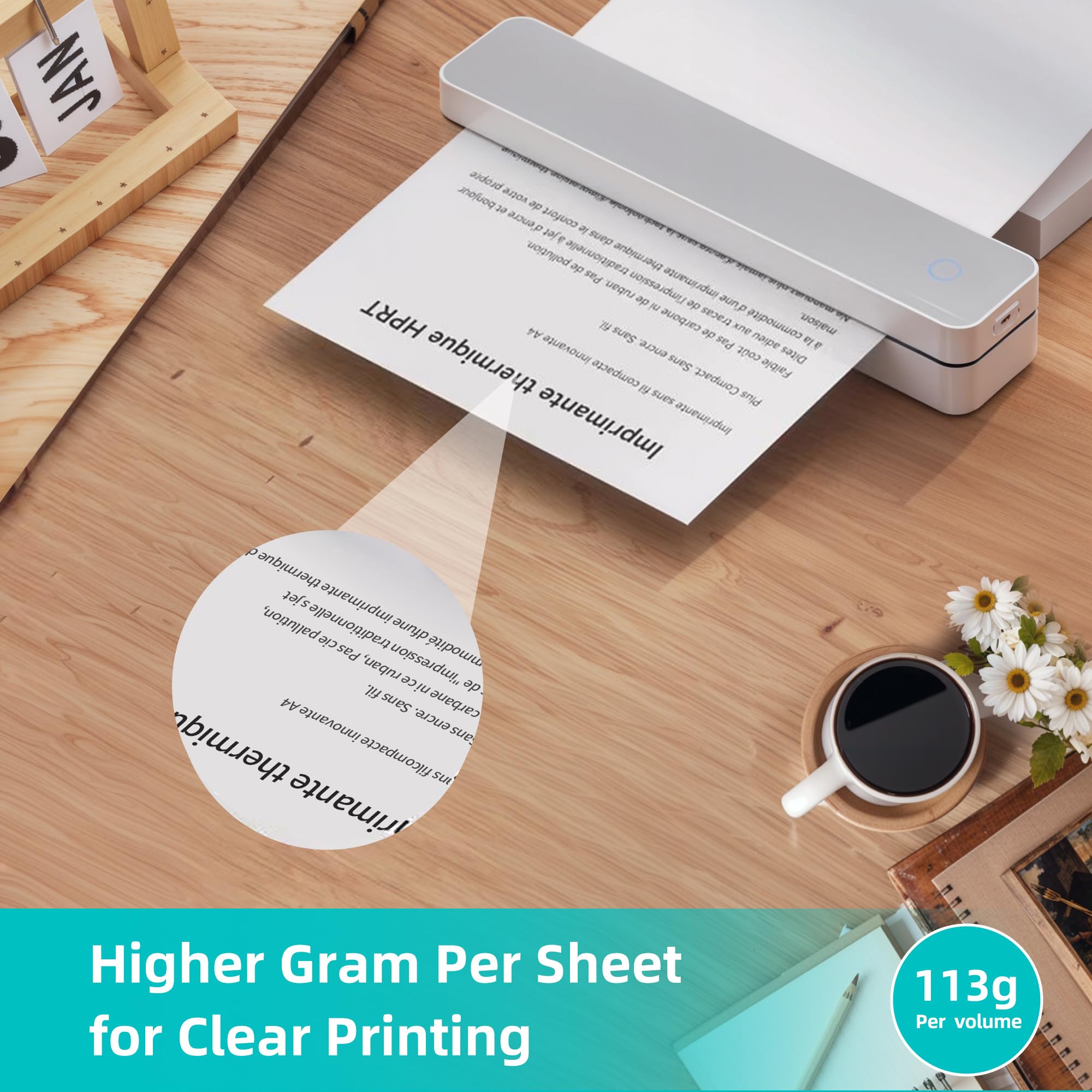 4 Rotoli Carta Termica A4 Per Stampante Portatile - Senza BPA, Asciugatura Rapida, 116 Fogli Totali - Foto 9