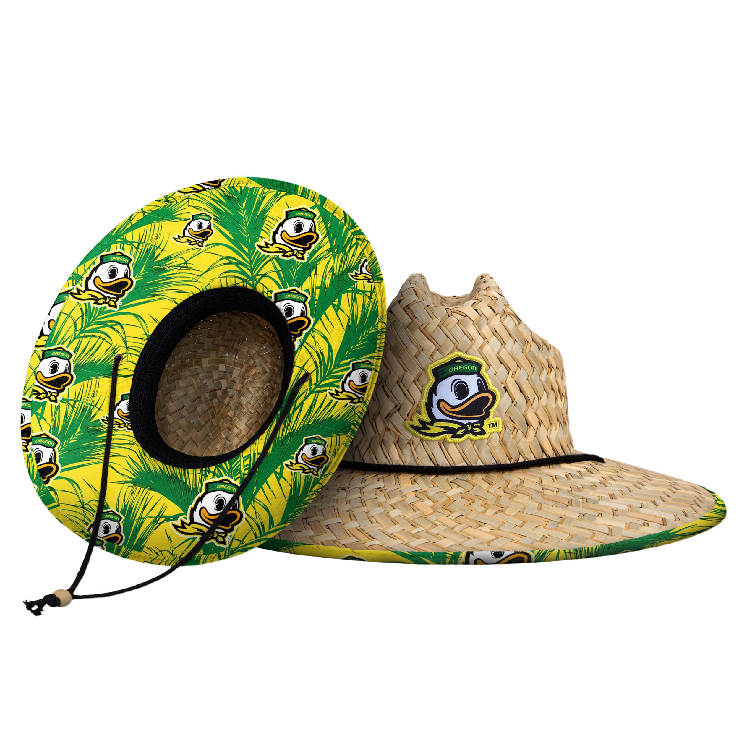 FOCO NCAA Mens NCAA College Team Logo Floral Straw Sun Hat