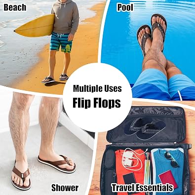 Flip-Flop for Men Sandals Casual Comfort Thong Sandals Canvas Strap Summer Outdoor Beach Slippers 8.5-12