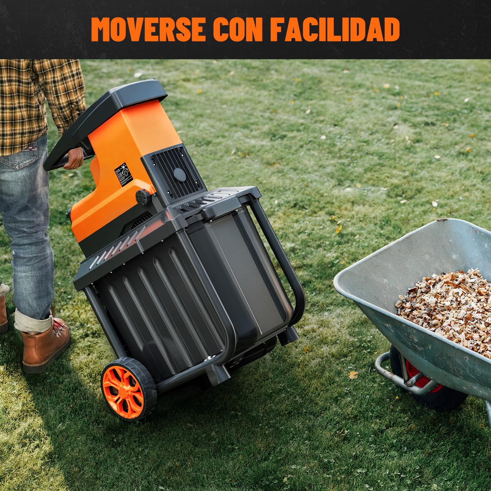 DOVAMAN GT10 APEX Trituradora de Ramas, 2800W con Motor Brushless, Silenciosa, Hasta 45mm, Contenedor de 60L, Rodillo de 6 Dientes Ajustable, Protección contra Sobrecarga