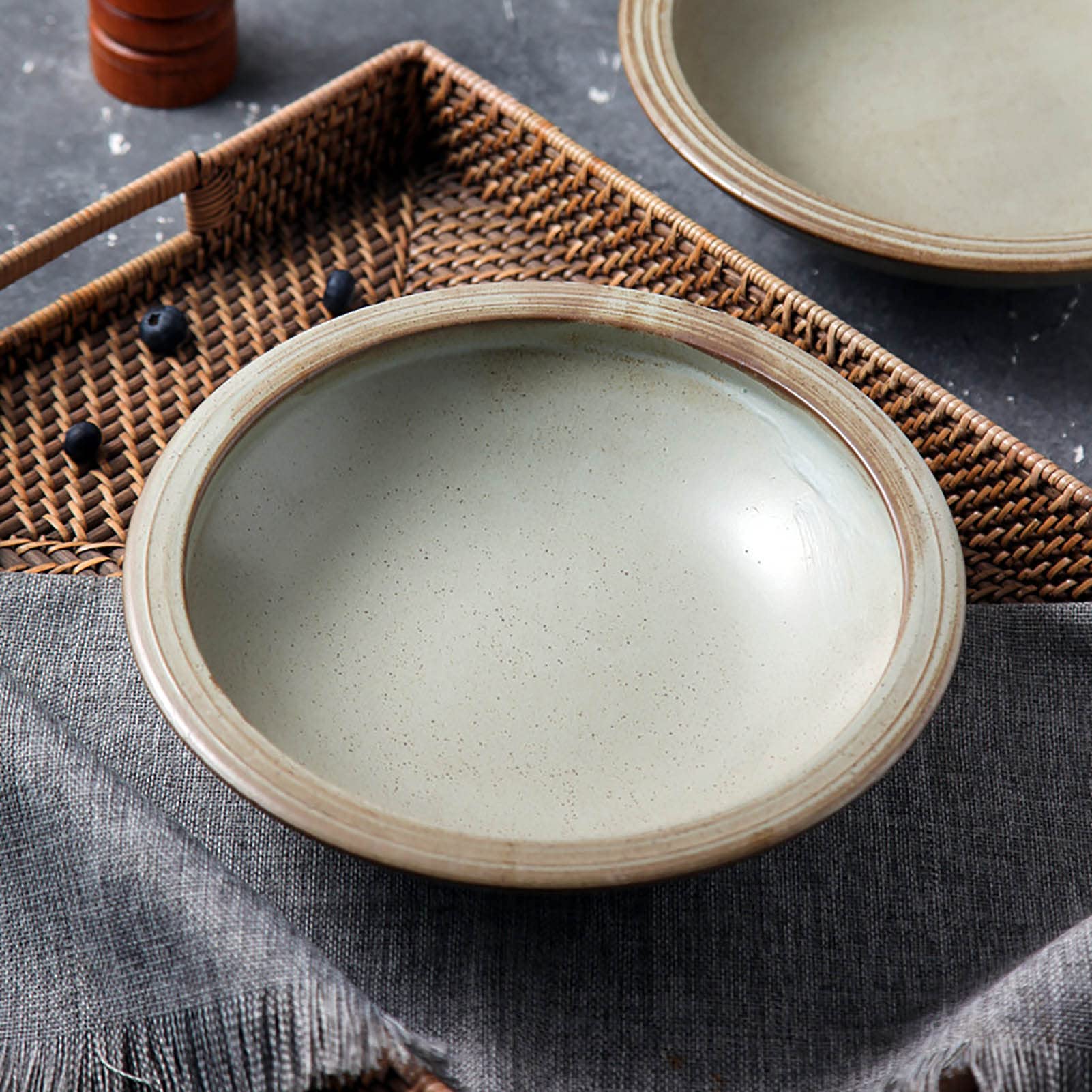 Conjunto de 2 fideos cuenco, cerámico sirviendo tazón grande fideos vintage personalidad ramen tazones para sopa fideos pho udon y soba (12 pulgadas)