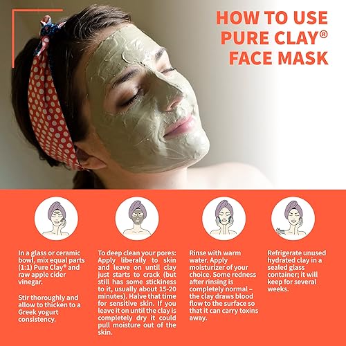 Miniatura 3 de Máscara facial de arcilla de bentonita de calcio, mascarilla hidratante de arcilla de montmorillonita para cara, mascarilla de arcilla de bentonita