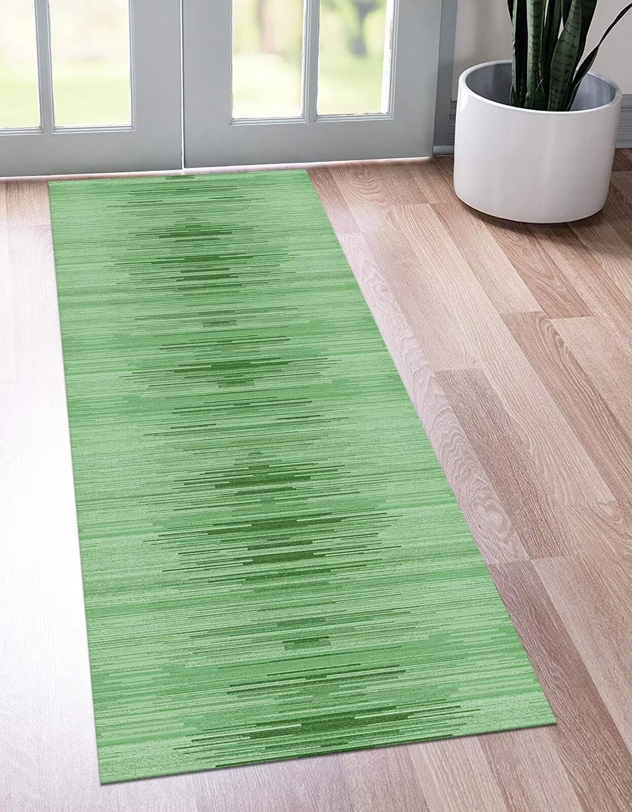 Tappeto Passatoia Cucina Antiscivolo Lavabile Tappeti Runner per ingresso interno Verde Antimacchia Tappeto Cucina Corridoio 110X180CM Soggiorno camera da letto Tappetino