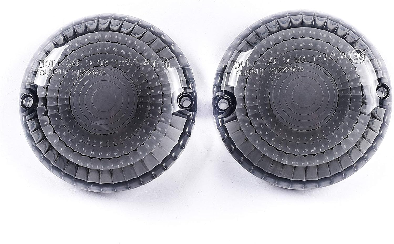 2pcs x Fit for Yamaha 2005-2006-2007 VMX12/V-MAX; 2004-2015 XV1700/ ROAD STAR; 5VN-83312-20-00; Front Flasher Light Lamp Idicator Turn Signal Lens (Smoke)