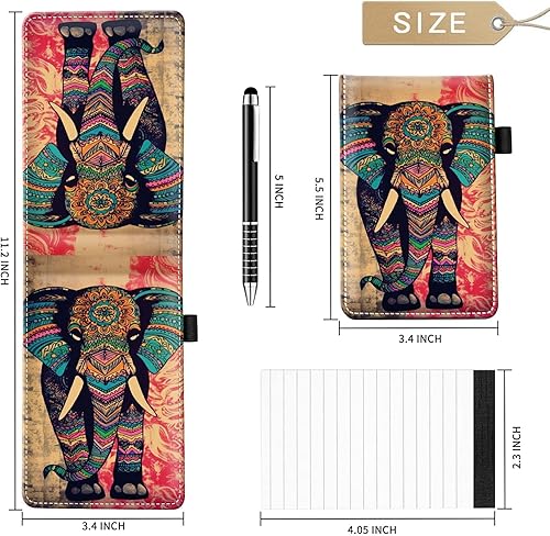 Miniatura 2 de Juego de 4 soportes para bloc de notas de tamaño de bolsillo, de piel sintética, mini bloc de notas con 2 bloc de notas pequeños y lápiz capacitivo