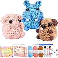 Vista 1 de Uluck Kit de ganchillo para principiantes, kit de ganchillo para adultos con tutoriales en video paso a paso, kit de animales de ganchillo - perro