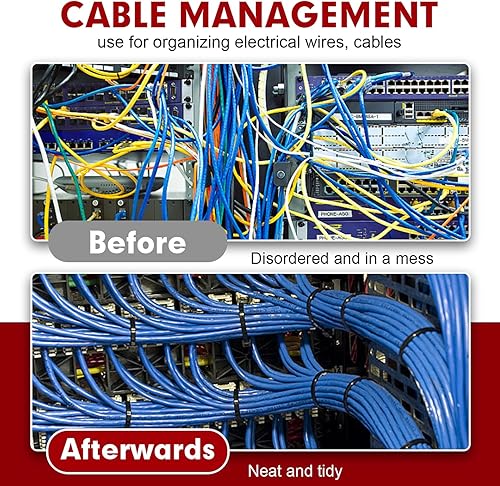 Miniatura 6 de 1200 bridas negras de 12 pulgadas, bridas de plástico resistentes con resistencia a la tracción de 70 libras, cintas de nailon negro autobloqueantes