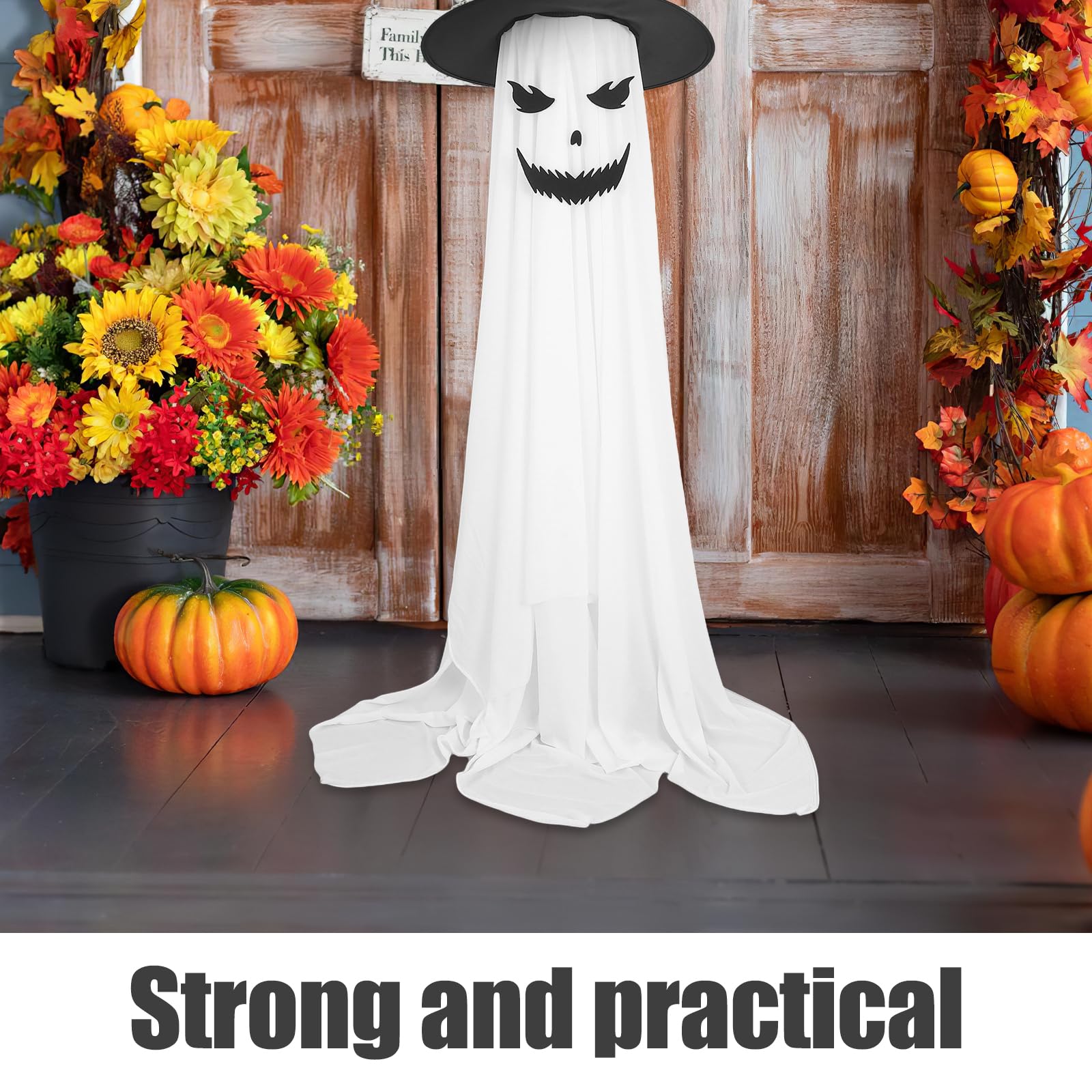 Dekoracja na ganku z duchami na Halloween Upiorne dekoracje na zewnątrz Świecące stojące duchy Ogród na Halloween Straszne dekoracje na trawniku
