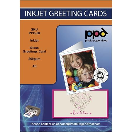 PPD 30 Inkjet Printable Greeting Cards A5 Pre-Scored To A6 Heavyweight ...