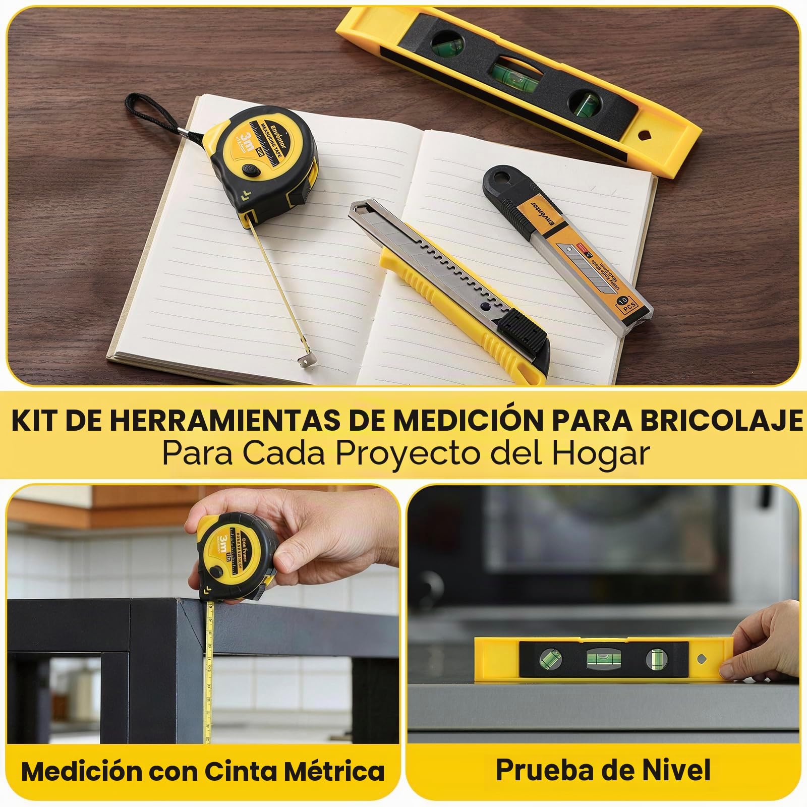 Enventor Caja de Herramientas Completa 419 piezas, caja de herramientas con cajón | Kit de herramientas generales para el hogar, perfecto para propietarios de viviendas, aficionados al bricolaje