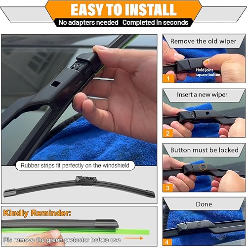 Miniatura 8 de AUTOBOO - Limpiaparabrisas de repuesto 26 + 20 pulgadas con limpiaparabrisas trasero de 12 pulgadas para BMW X3, X4, 2018, 2019, 2020, 2021, 2022