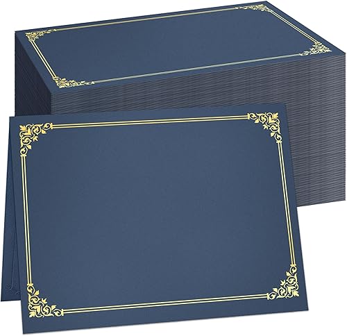 Vista 7 de Portacertificados SUNEE (Azul Marino, 30 paquetes), cubiertas de diploma con borde de papel dorado, para certificados de tamaño carta 8.5x11