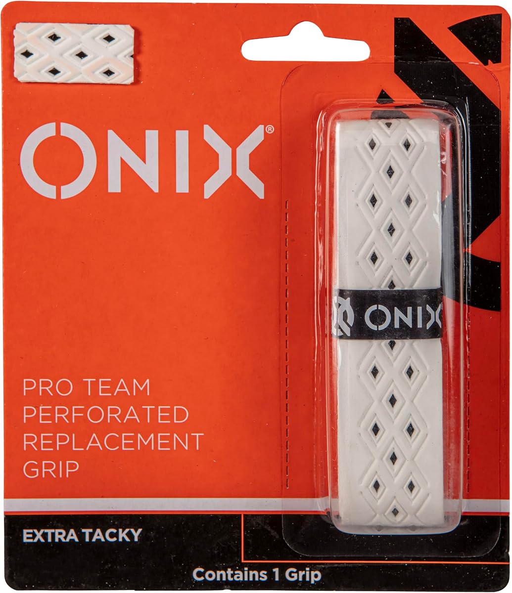 Agarre de repuesto perforado Onix Pickleball Pro Team: negro/naranja para mayor comodidad, control mejorado y rendimiento duradero durante el juego