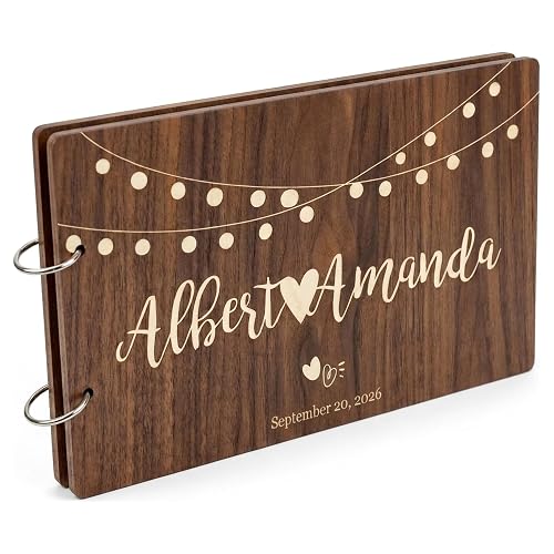Wedding Guest Book Alternative - Rustic Wood Sign In Book