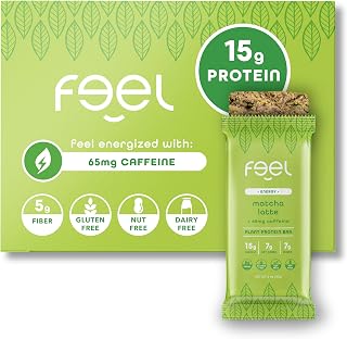 Feel Vegan Protein Bars | Matcha Latte | Keto | Gluten Free | Organic | 15g Plant Protein | Low Carb | High Protein | Dairy Free | Low Sugar | Nut, Grain, Soy Free | Non GMO | 10 Pack