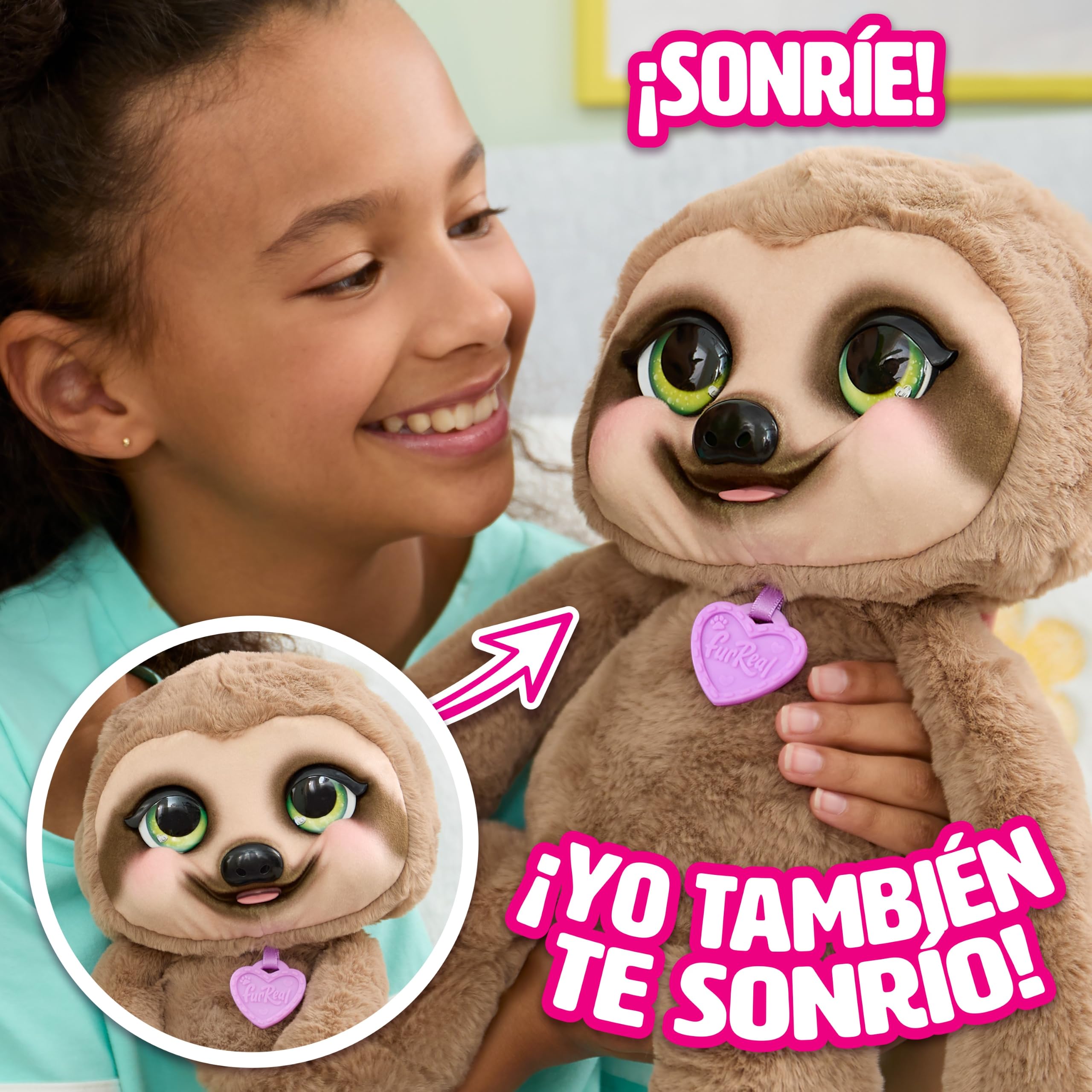 furReal Snuggles The Smiling Sloth, Peluche Interactivo | peluche interactivo con más de 50 sonidos y reacciones, a partir de 4 años