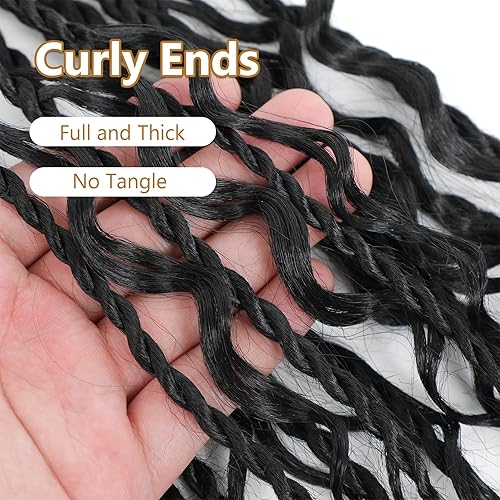 Miniatura 9 de Cabello senegalés de ganchillo con extremos rizados, 12 pulgadas, 8 paquetes de cabello bohemio de ganchillo con rizos de diosa, rizos de ganchillo