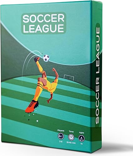 ALINA GAMES Juego de mesa de la liga de fútbol  para niños, adultos y familia  para 2-8 jugadores  Tiempo de juego promedio de 20 a 60 minutos