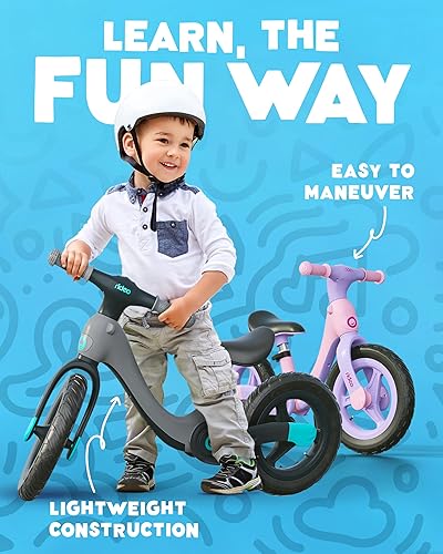 Miniatura 2 de Rideo Bicicleta de equilibrio plegable para niños  Safety First Bicicleta de 12 pulgadas para niños y niñas de 3 a 5 años  Bicicleta de empuje con