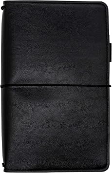 Pukka Pad, Carpe Diem Travelers Notebook Features 4 Interior Pockets, Elastic to Hold Inserts, and Elasticized Closure 8.5 x 5.5in Black