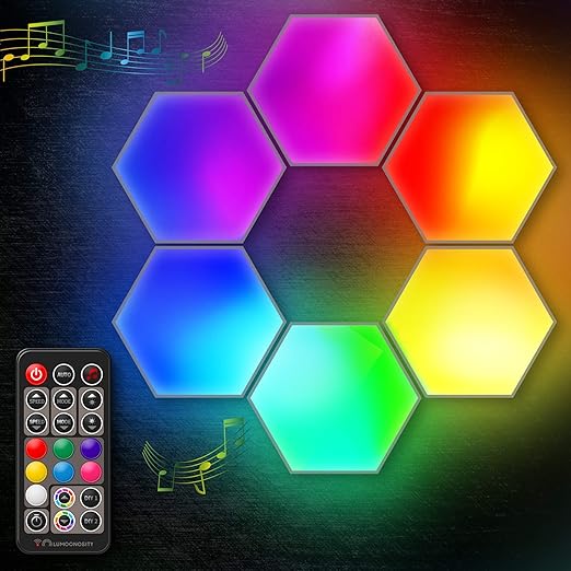 Lumoonosity LED Hexagon Lights Dream Color Hexagon LED Light with RF