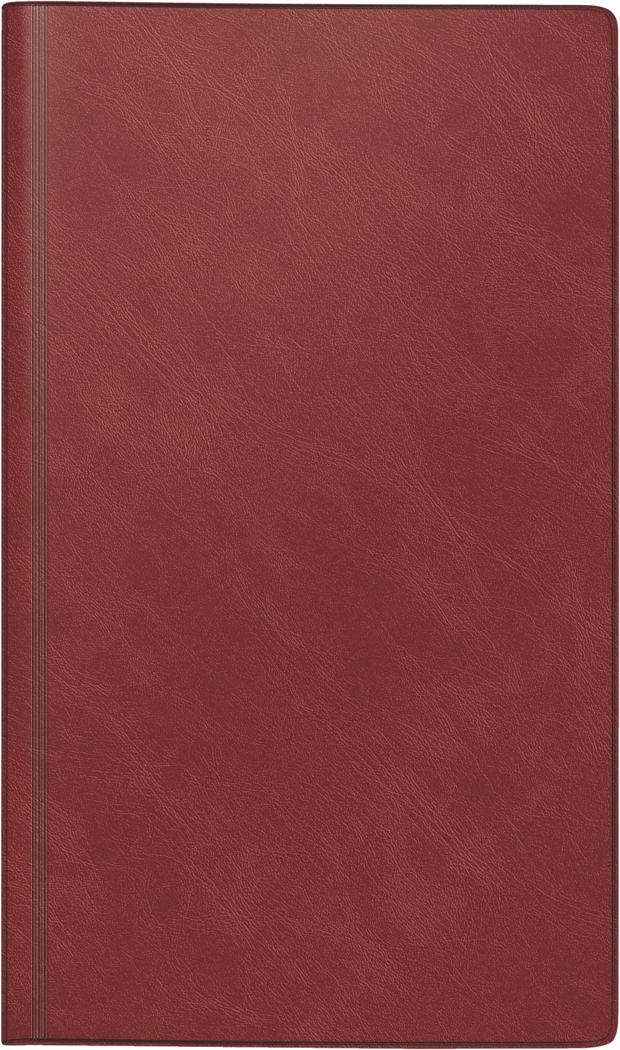 rido/idé Book calendar model travel merker (2025), 1 page = 1 day, 113 × 195 mm, 416 pages, foam film cover Catana, wine red