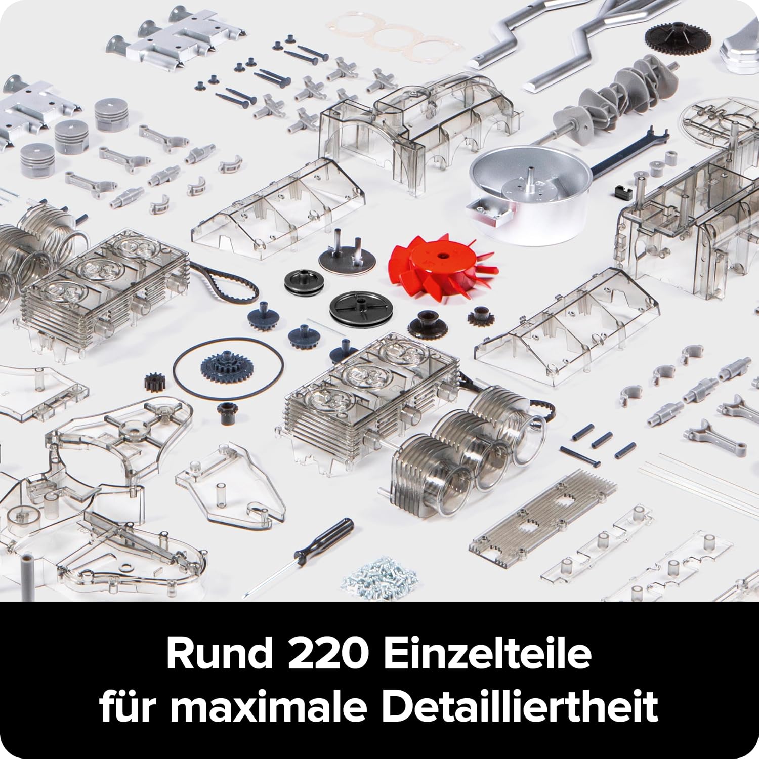 Franzis Porsche 911 Boxermotor Bausatz 1:4 - Motor-Modell mit Sound – Vorschau 6