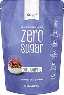 Xucker Zero Sugar Süßungsmittel 750 g – Erythrit mit Stevia – Zuckerfreie Alternative mit Süßkraft wie Zucker – Zum Backen, Kochen und Süßen – Nachfüllbeutel
