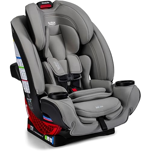 Britax One4Life All-in-One Car Seat, Up to 10 Years of Use, Rear Facing, Forward Facing, & Booster Modes, Extended Rear-Facing, ClickTight Installation & Breathable SafeWash Fabrics — Mineral Gray