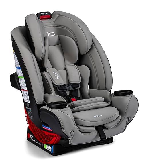 Britax One4Life All-in-One Car Seat, Up to 10 Years of Use, Rear Facing, Forward Facing, Booster Modes, Extended Rear-Facing, ClickTight Installation & Breathable SafeWash Fabrics Mineral Gray