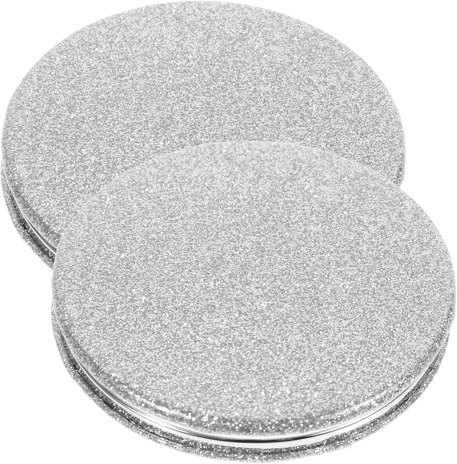 HEALLILY Double-Sided Portable Mini Travel Mirror 2pcs with LED Light Folding Compact Pocket Mirror for Women’s Makeup and Purse Use