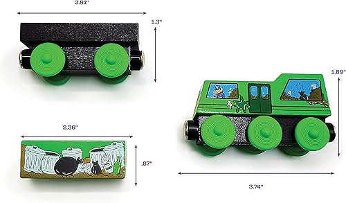 Vista 13 de Paquete de carga de tren de madera de 7 piezas, compatible con todos los juegos de ferrocarriles de madera, Zany Trains Series 1, Quirky Cargo