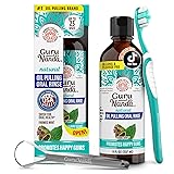GuruNanda CocoMint Oil Pulling Mouthwash for Complete Oral Hygiene, 7 Essential Oils & Vitamins for Happy Teeth & Gums & Fresh Breath , Alcohol-Free, 8 oz 8 Fl Oz (Pack of 1) 1 Pack