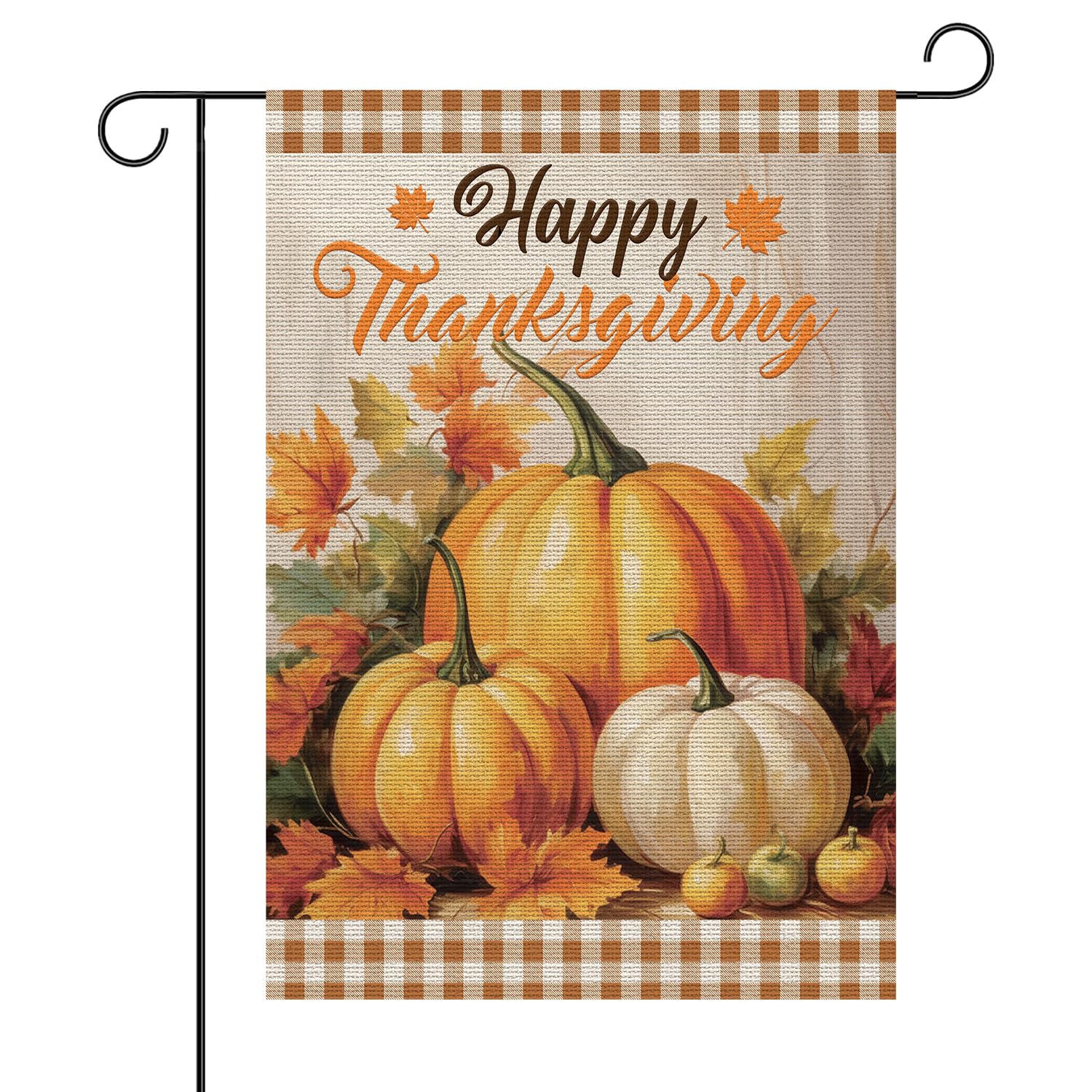 Drapeau de jardin Thanksgiving double face anti-décoloration pour décoration extérieure durable