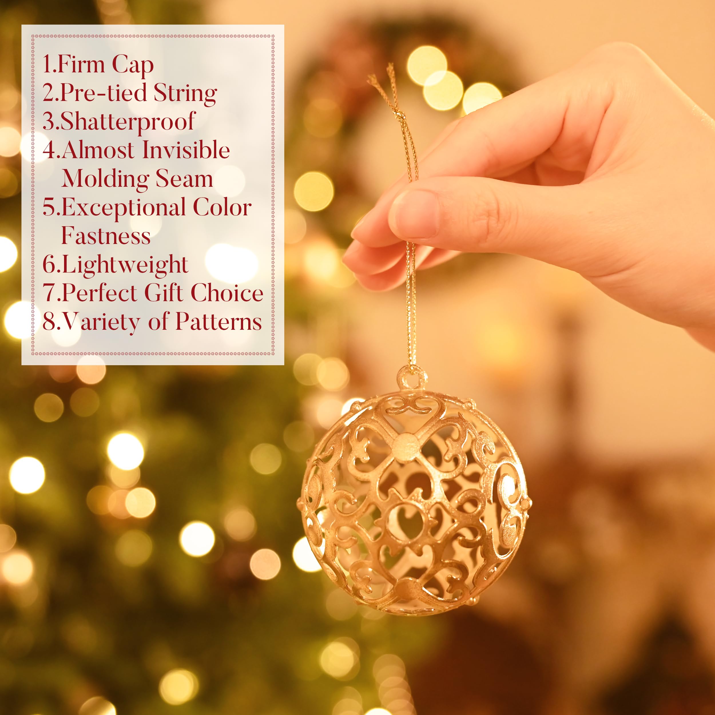 Valery Madelyn Weihnachtskugeln, 100 stück Christbaumkugeln mit Geschenkpaket, Weihnachtsbaumschmuck Christbaumschmuck mit Aufhänger, Thema Bronze