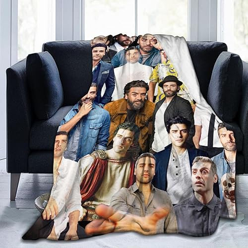 Manta Oscar Isaac suave y cómoda de lana para sofá, oficina, coche, camping, yoga, viajes, decoración del hogar, acogedora manta de playa de felpa