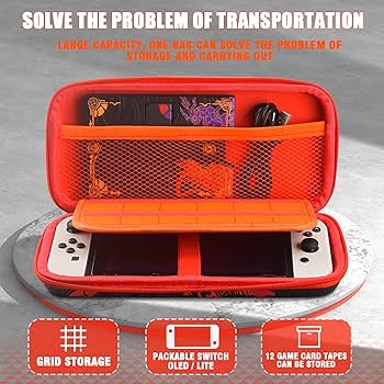Carrying Case Compatible with Nintendo Switch Oled（Scarlet