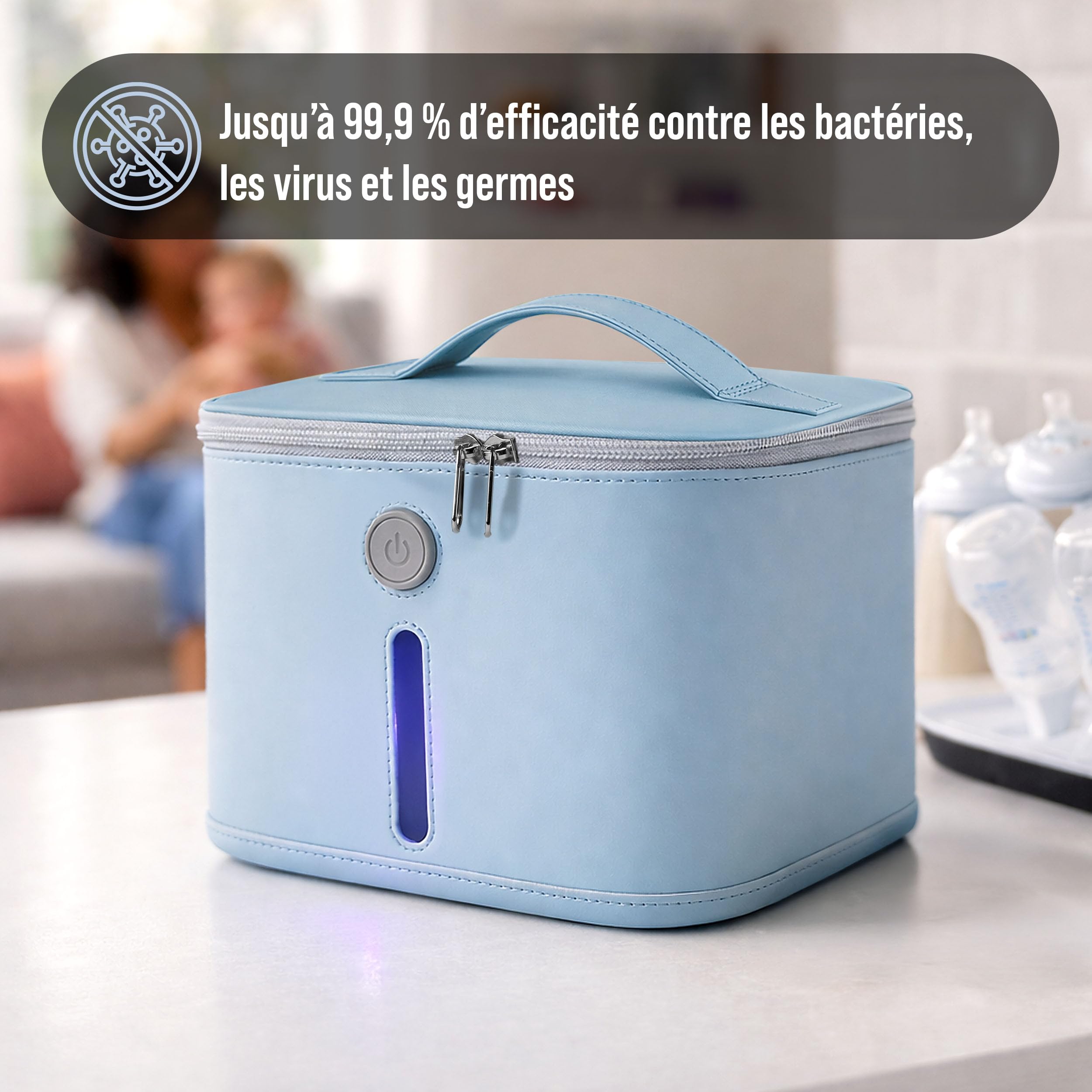 Pulox Sac de désinfection UVC - Stérilisateur UV portable pour une décontamination rapide jusqu'à 99,9% en 3 minutes