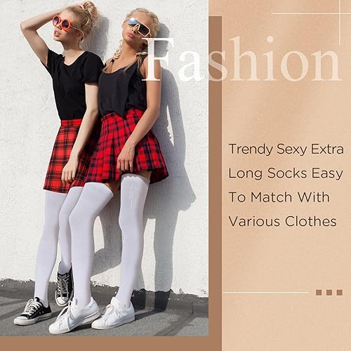 Miniatura 6 de Extra Long Socks Thigh High Cotton Socks Extra Long Knee Boot Stockings for Women