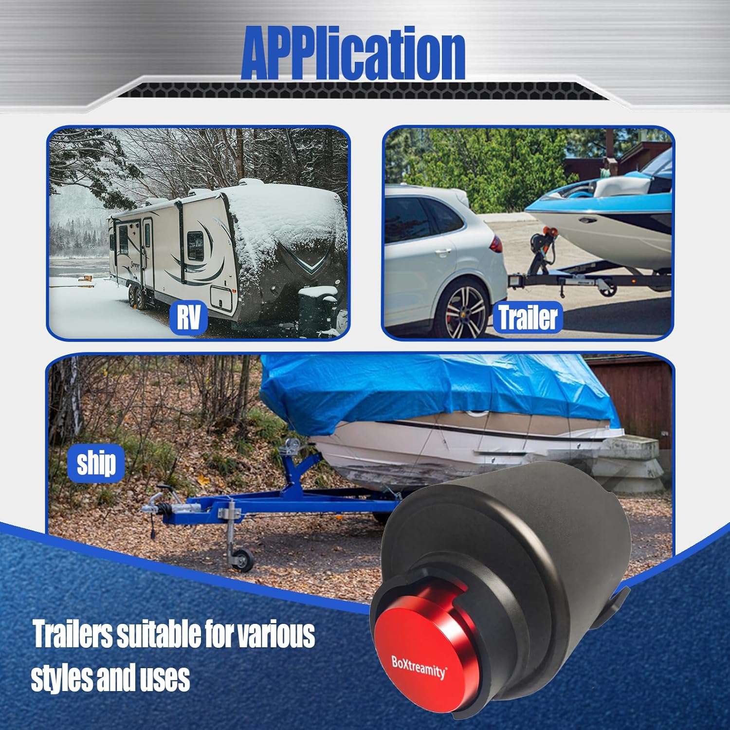 Trailer Lock Fits 2 5/16 Inch Coupler, Upgrade Anti Theft Heavy-Duty Steel Trailer Hitch Locks, Camper Accessories for RV, Trailer, Boat, Pickup,Made in USA.