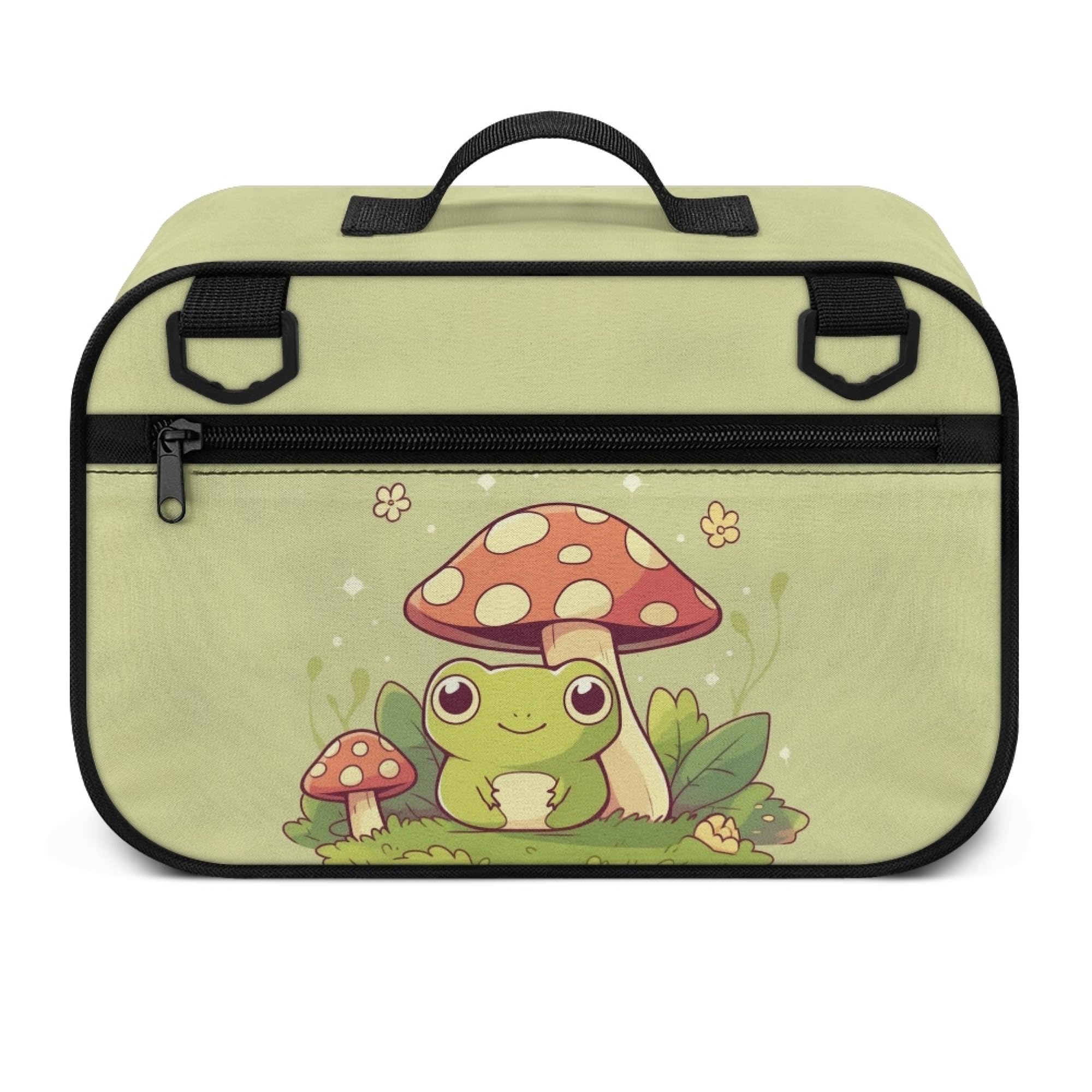 Zanxaintu Mushroom Frog Mini Diaper Bags Large Space Storage Bin for Diapers Mini Diaper Caddy with Pocket Stroller Caddy Fits All Strollers Green