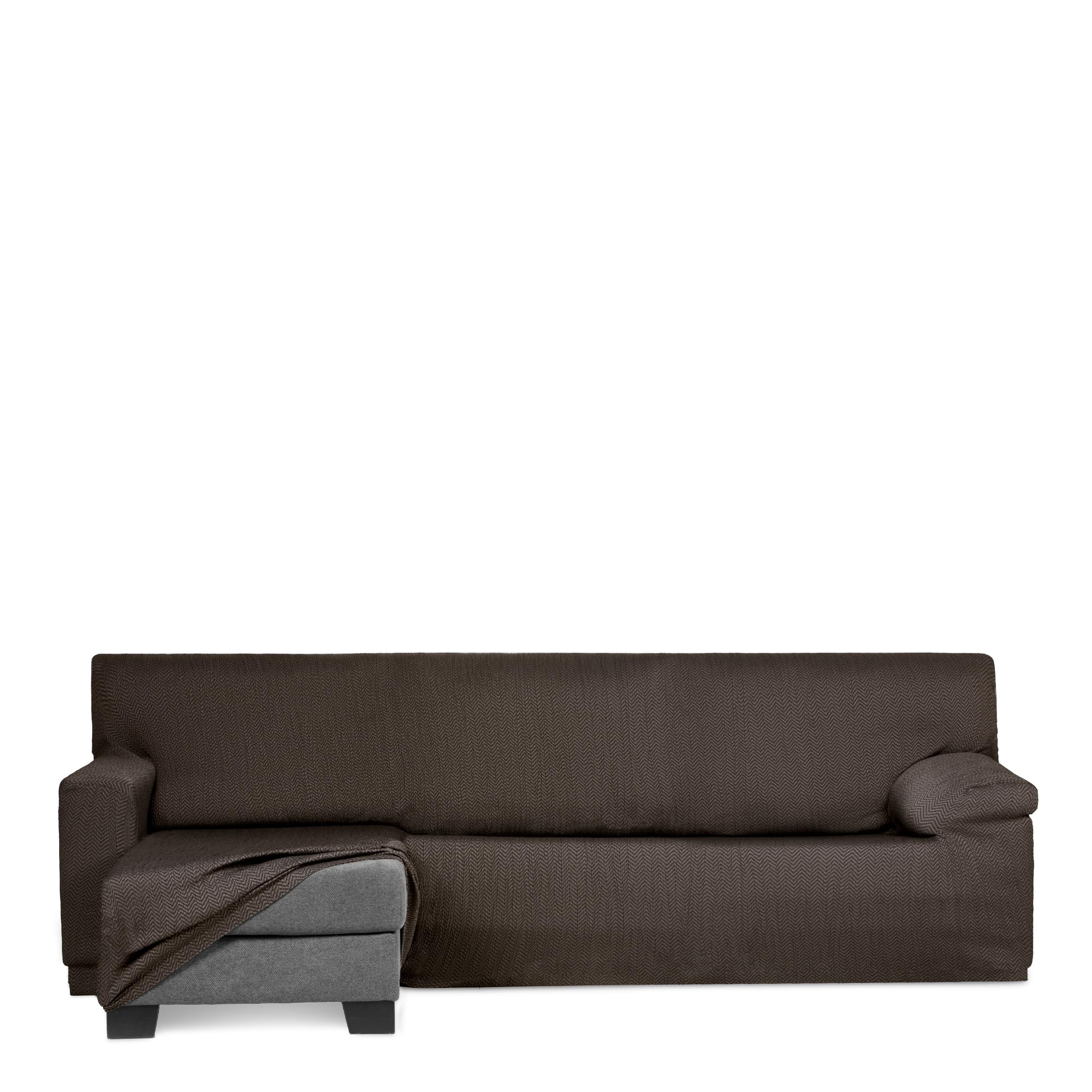 Eysa Luz Funda de sofá Chaise Longue Mini 200-250cm Brazo Corto Izquierdo Vista Frontal marrón