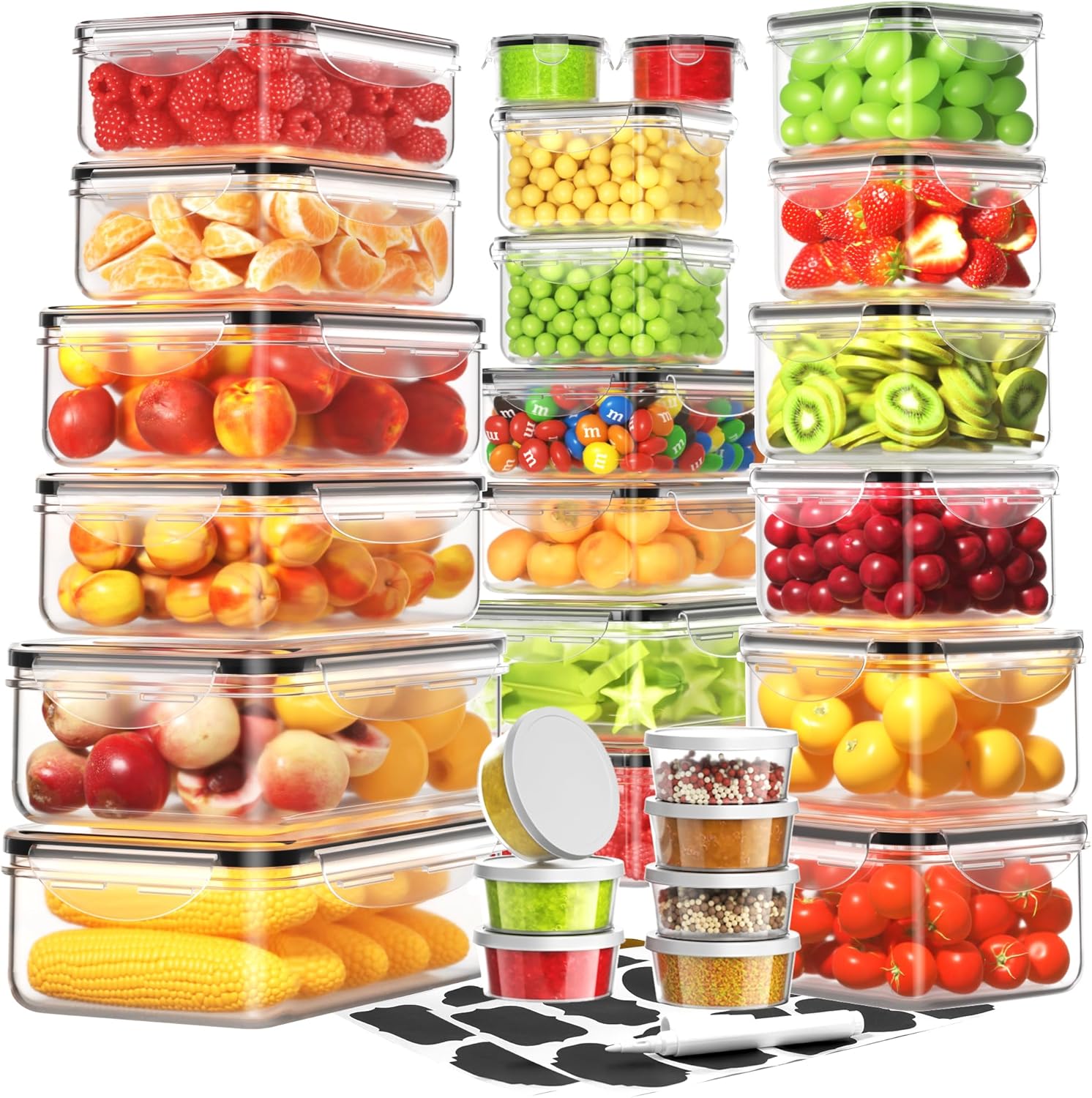 Amazon.com: Food Storage Containers with Lids Airtight (27 Containers ...