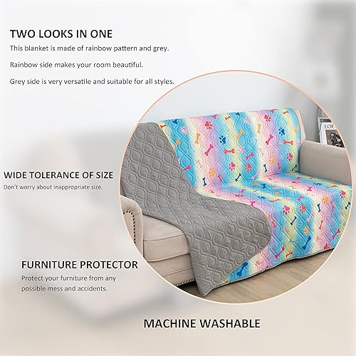 Miniatura 3 de Fundas impermeables para cama de perro para protección de sofá, manta protectora de muebles para mascotas (82 x 102 pulgadas, beige y arena)