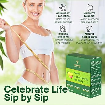 VINAREEN Premium Guava Leaf Tea - 50 Tea Bags - Made from 100% Natural Guava Leaves - Te De Hojas De Guayaba - Supports Digestion & Wellness - Caffeine Free, Sugar Free, Vegan, Non-GMO, No Additives.
