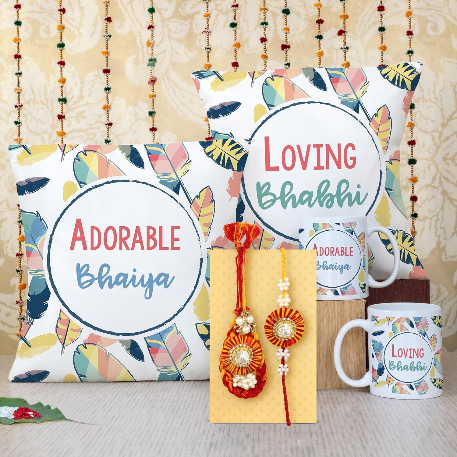 TIED RIBBONS Designer Bhaiya Bhabhi Lumba Rakhi Gifts Set Rakshabandhan Special Card Printed Coffee Mug and Cushion (12 inch X 12 inch) with Filler (B07VCNR2WS) Amazon Price History, Amazon Price Tracker
