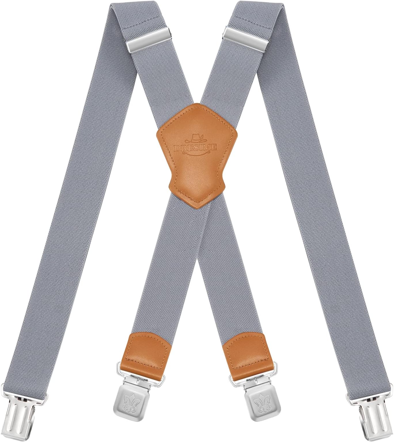 Suspender Mens Braces for Trousers with 4 Strong Clips 40mm Width, X Shape Heavy Duty Suspenders Adjustable Elastic for Overalls Jeans, Work Pants, Jumpsuits, Motorcycle Pants, etc.